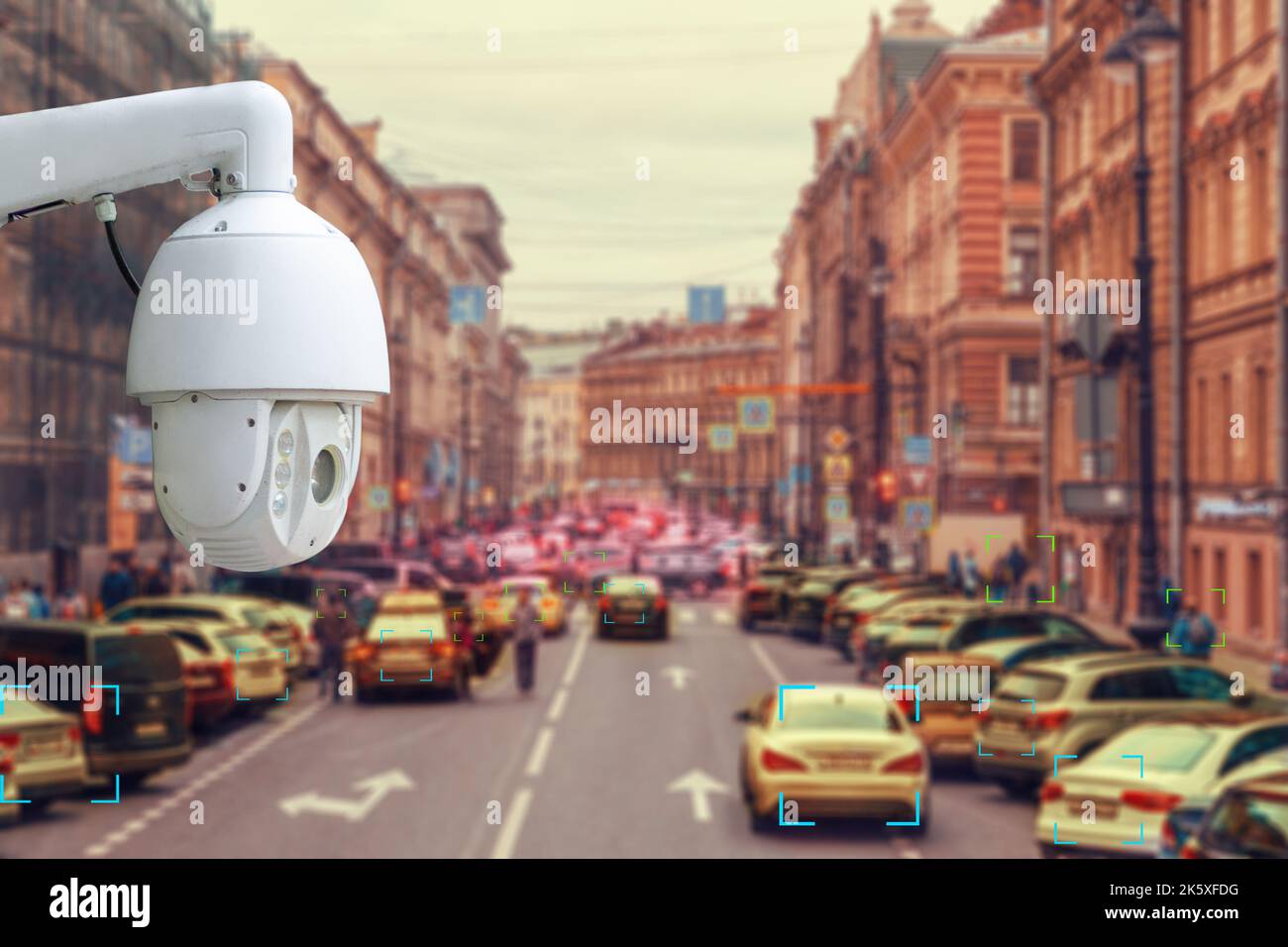 The concept of video surveillance and security technology. CCTV camera