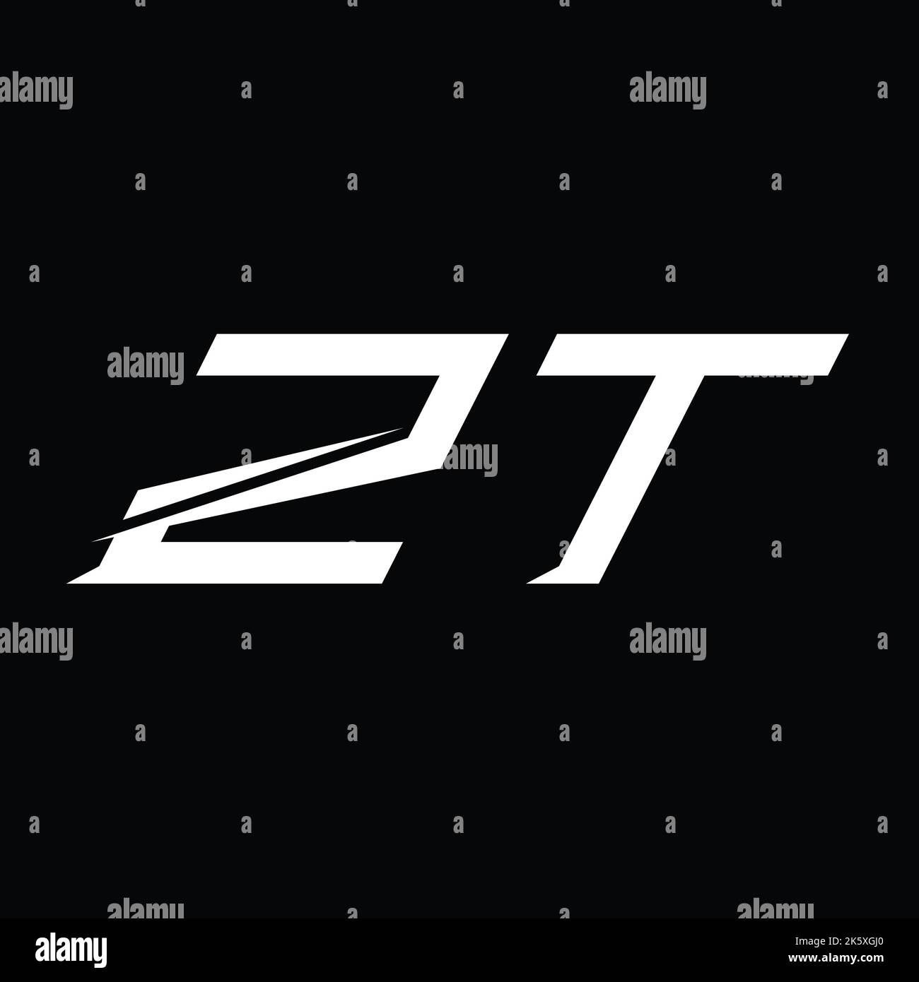 ZT Logo monogram letter with slice style design template Stock Photo ...