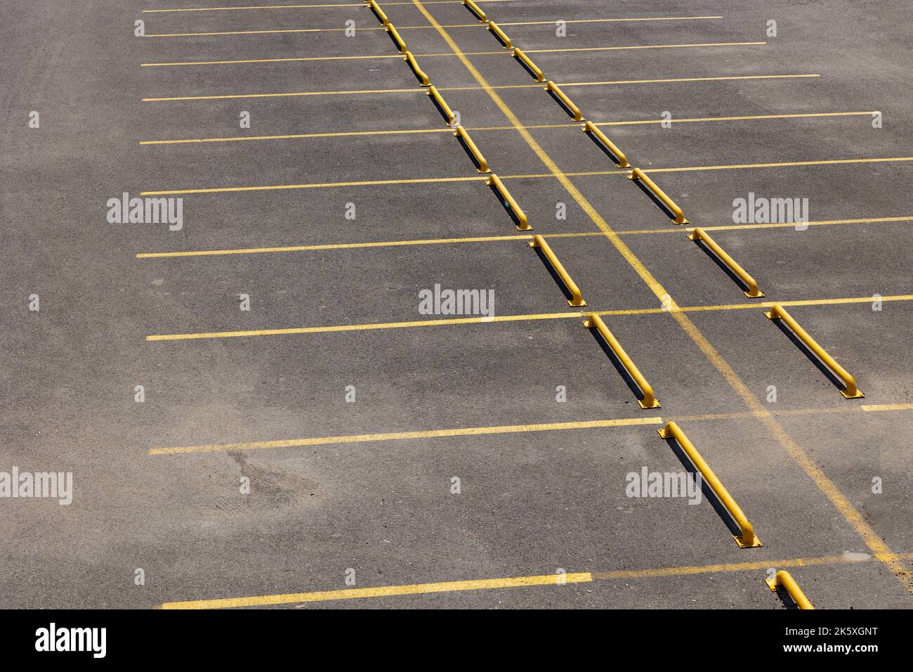 Empty parking lots in outdoor car parking area with no cars. Citylife