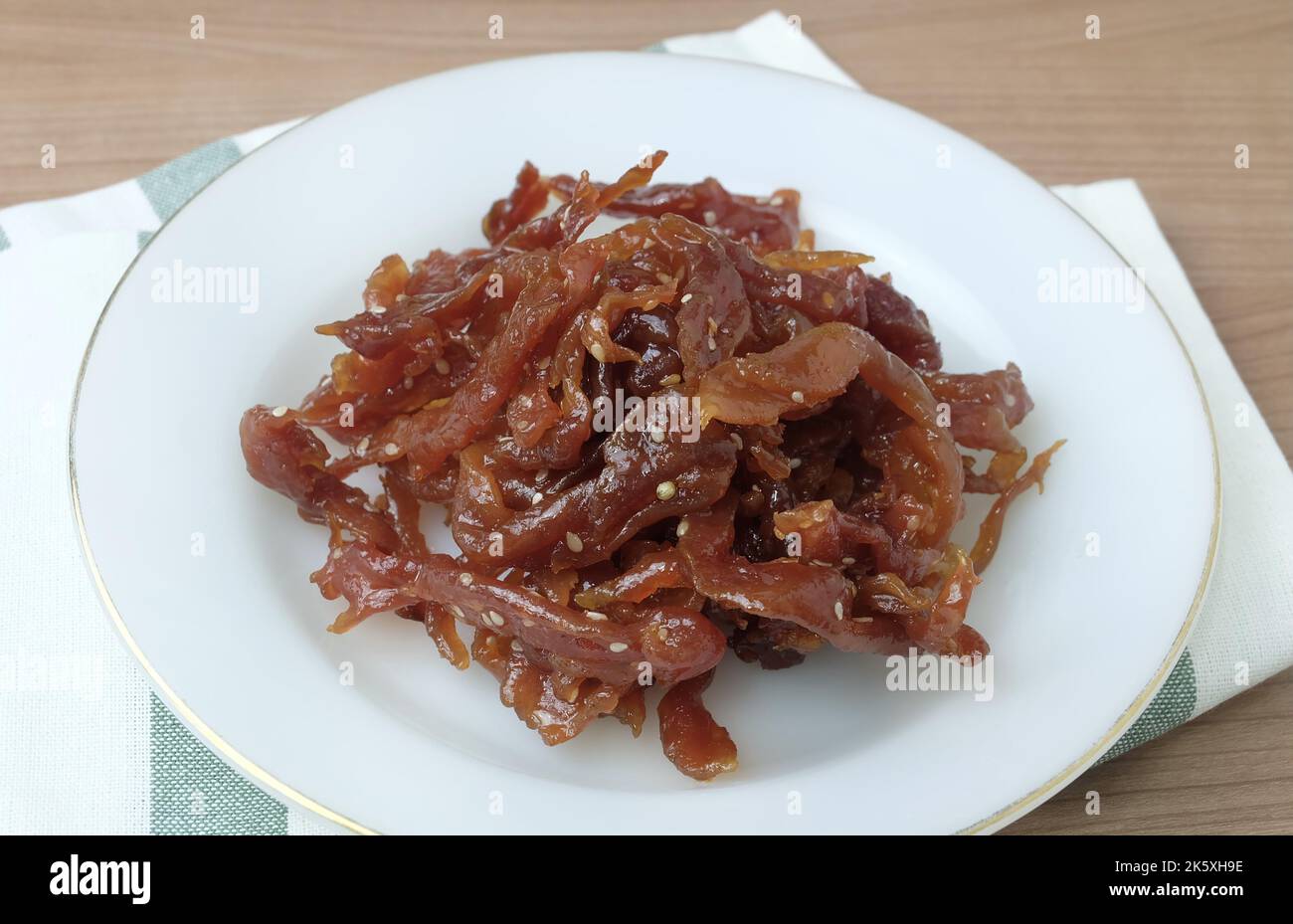 Delicious Beef Jerky or Deep Fried Marinated Beef Stock Photo Alamy