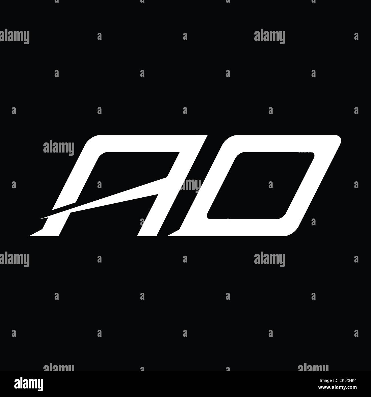 AO Logo monogram letter with slice style design template Stock Photo ...