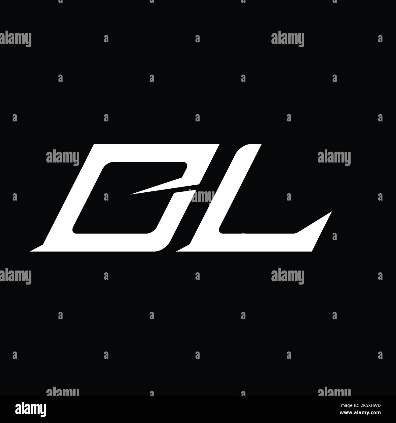 DL Logo monogram letter with slice style design template Stock Photo ...