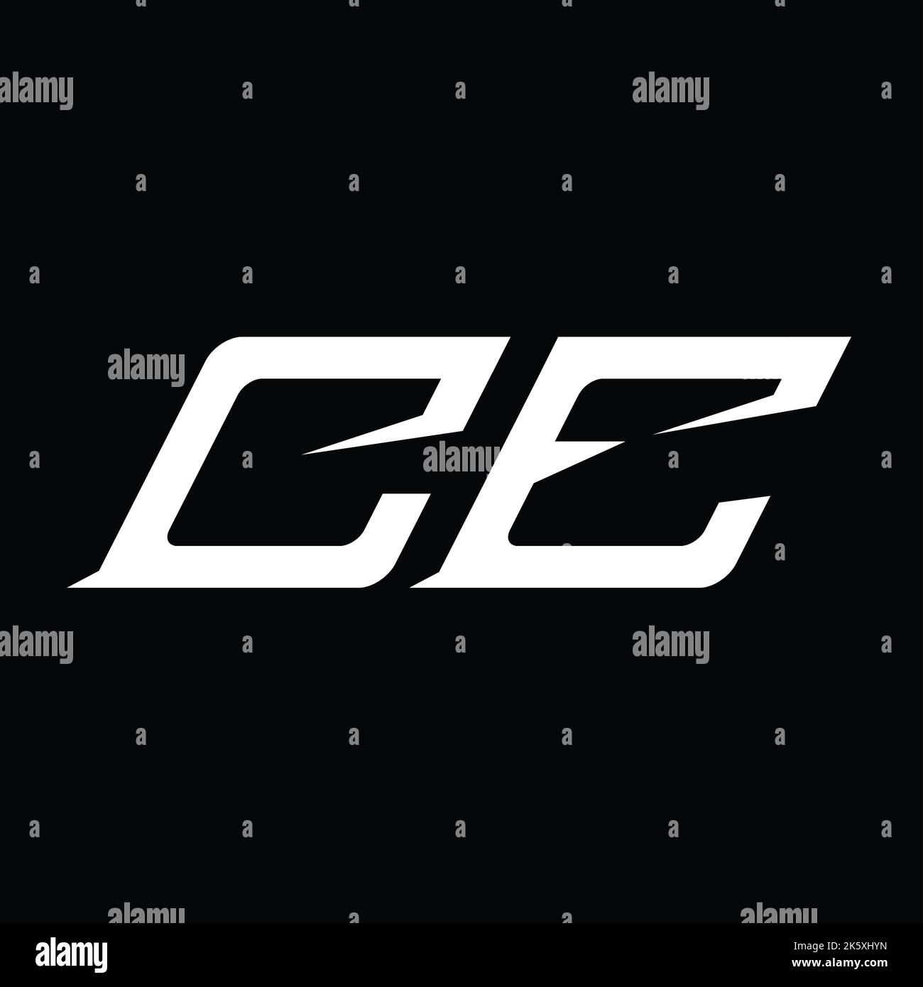 CE Logo monogram letter with slice style design template Stock Photo