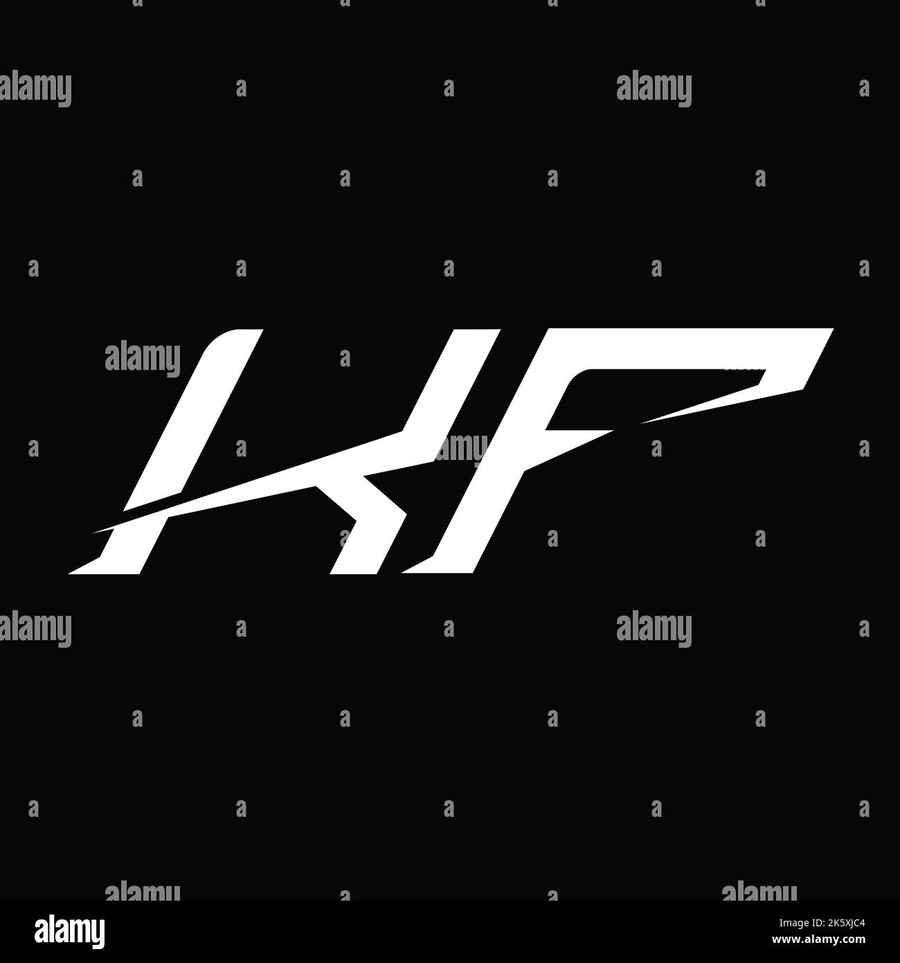 KF Logo monogram letter with slice style design template Stock Photo ...