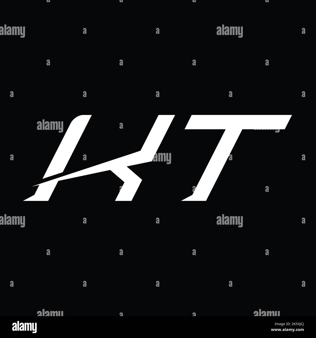 KT Logo monogram letter with slice style design template Stock Photo ...