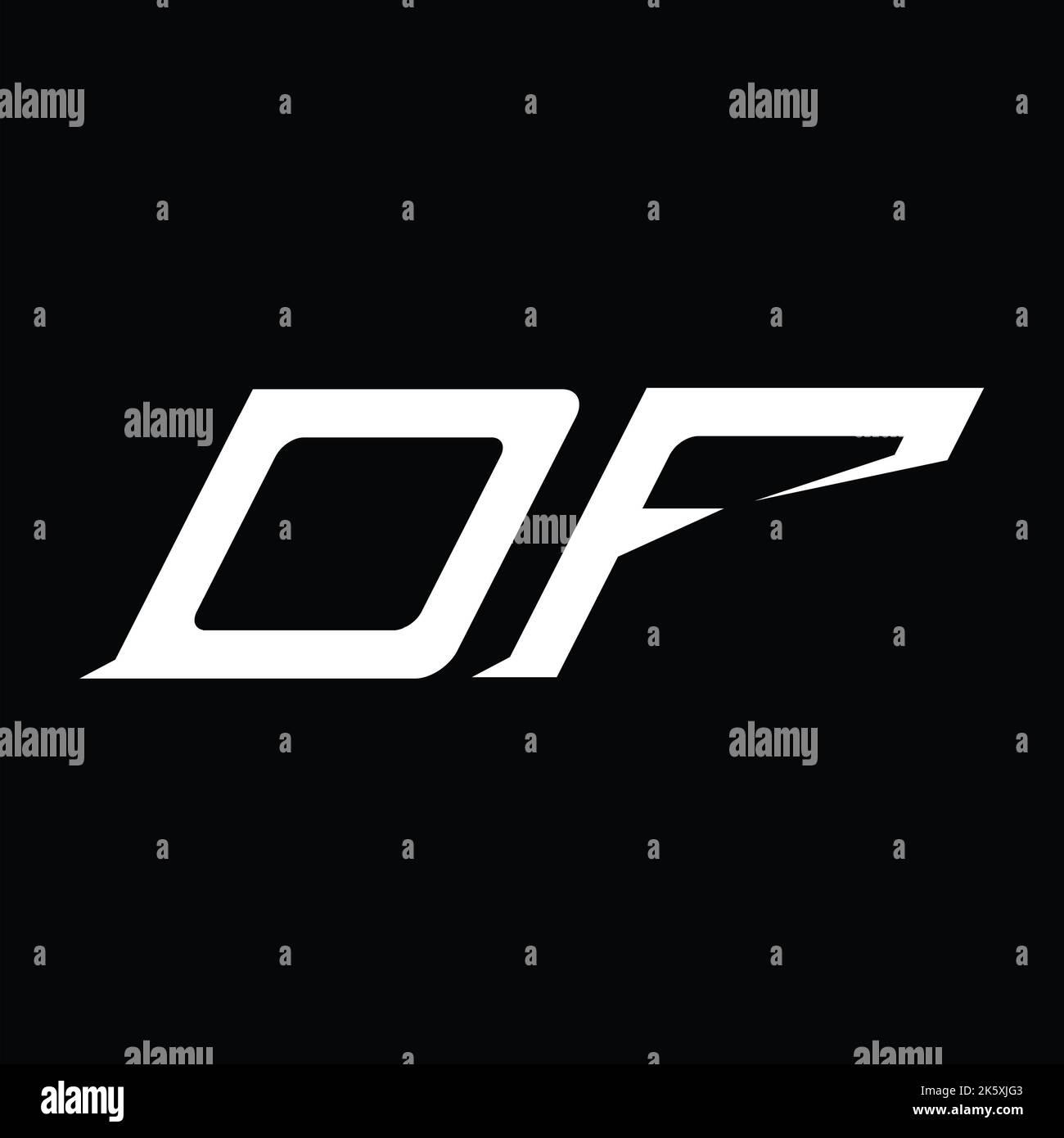 Ofd Lettering Monogram OF Logo monogram letter with slice style design template Stock Photo ...