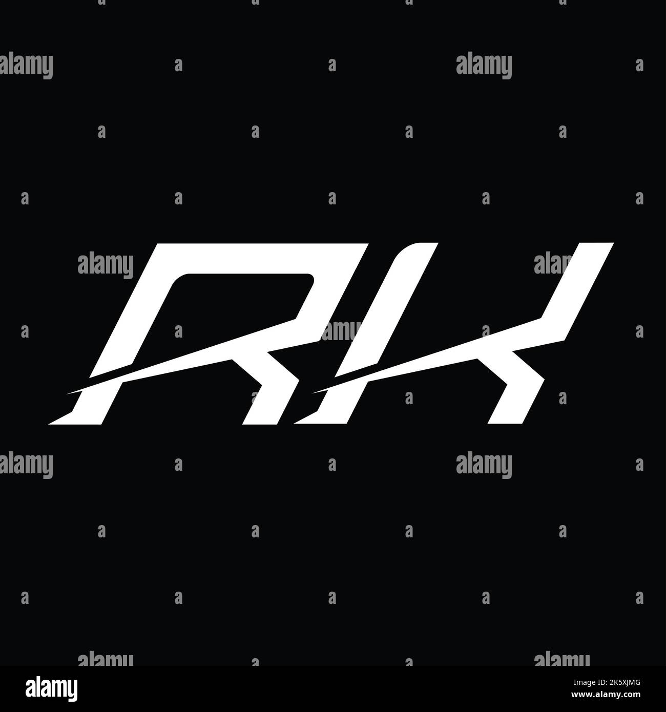 RK Logo monogram letter with slice style design template Stock Photo