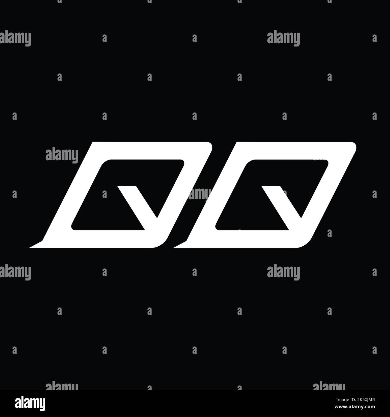 QQ Logo monogram letter with slice style design template Stock Photo ...