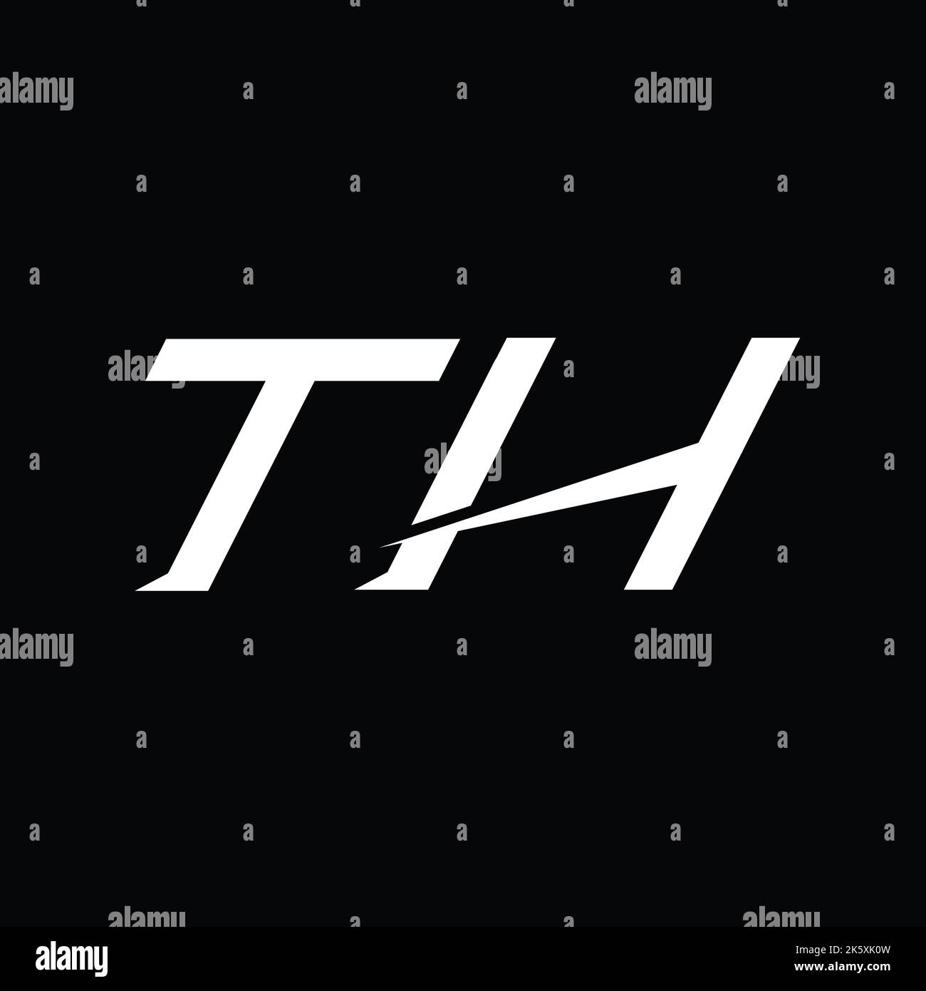 TH Logo monogram letter with slice style design template Stock Photo ...