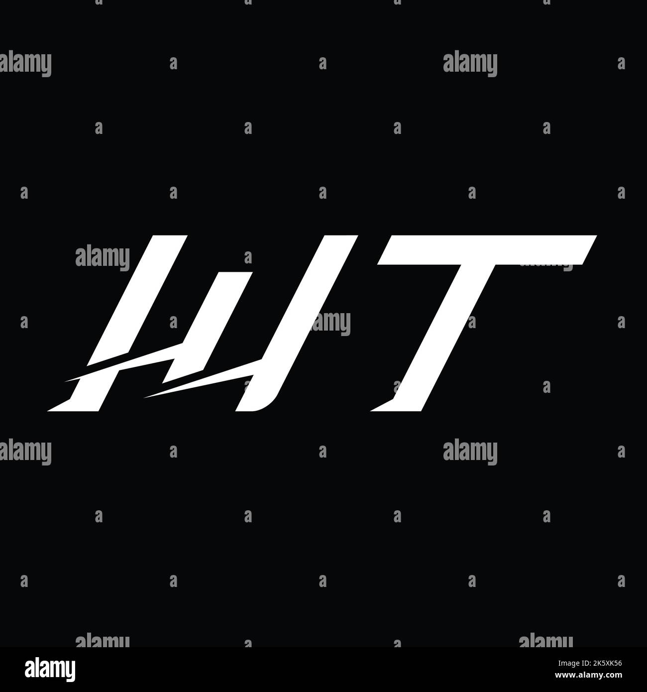WT Logo monogram letter with slice style design template Stock Photo