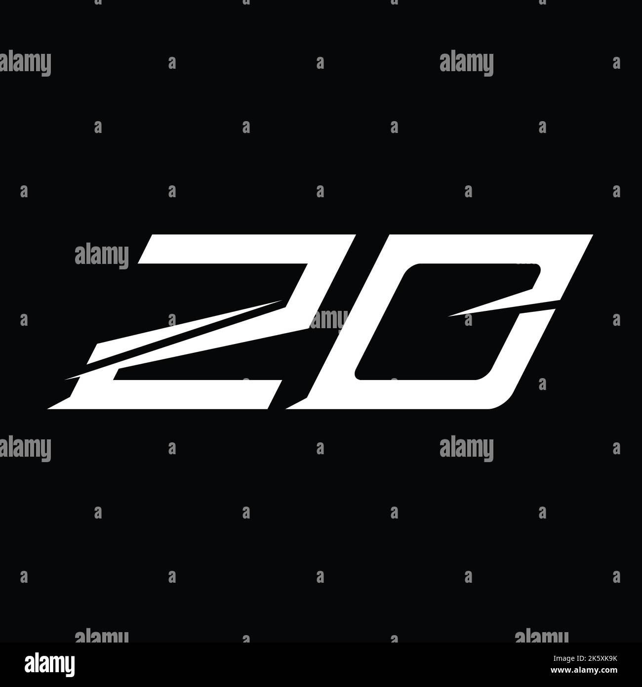 ZD Logo monogram letter with slice style design template Stock Photo
