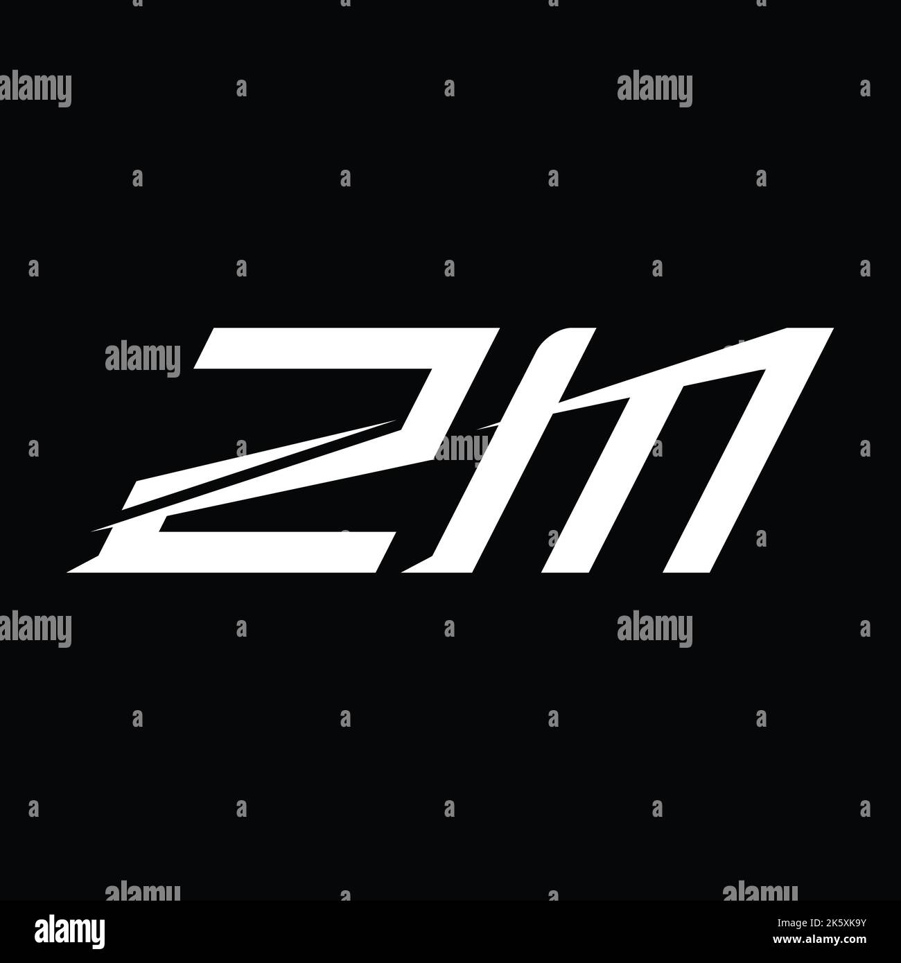 ZM Logo monogram letter with slice style design template Stock Photo