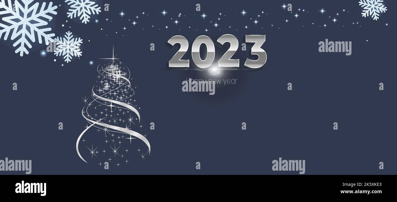 Happy new year 2023 greeting card with fireworks, Bokeh lights and ...
