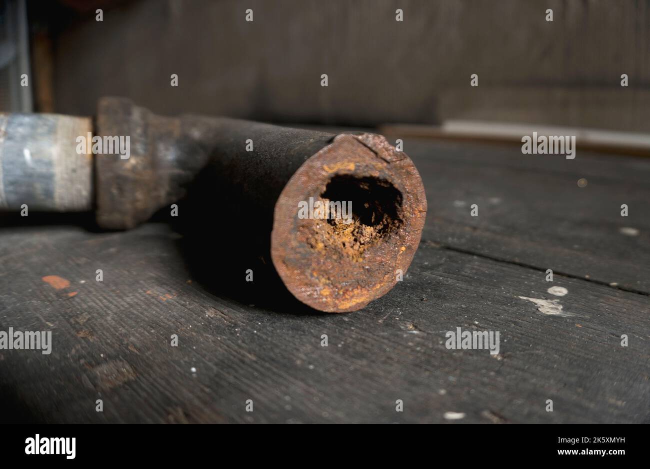 Clogged rusty water pipe Stock Photo Alamy
