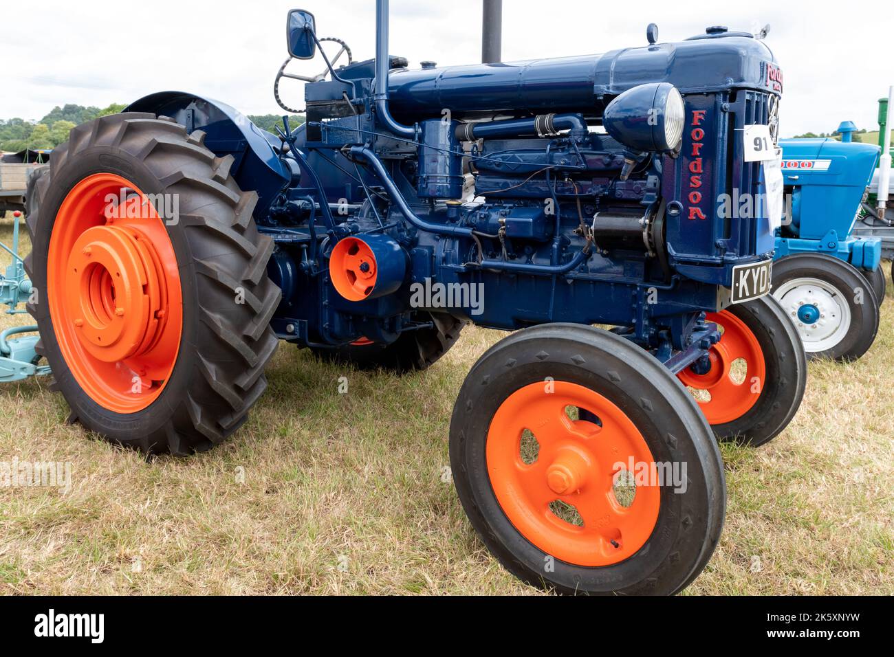Ilminster.Somerset.United Kingdom.August 21st 2022.A restored 1948 Fordson Major E27N is on display at a Yesterdays Farming event Stock Photo