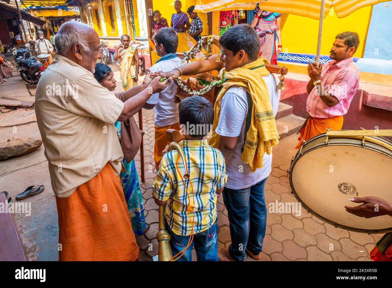 Street scenes in a small rural Indian town Stock Photo