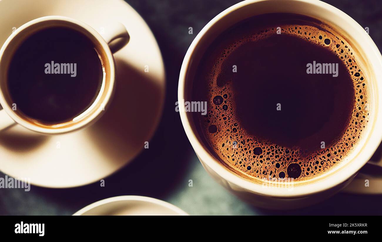 Big and small cups of coffee hi-res stock photography and images - Alamy