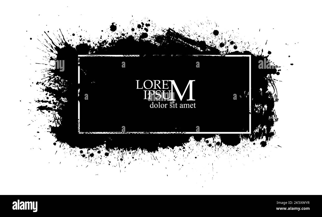 Frame made of black brush strokes. Vector illustration Stock Vector ...