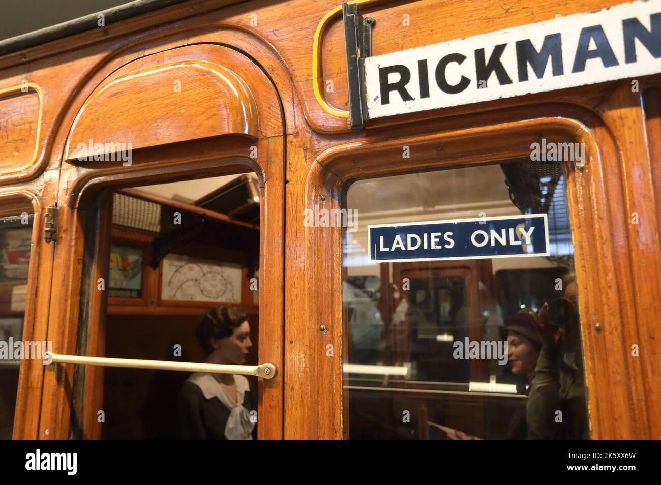 Interior of the London Transport Museum in Covent Garden, in central London, UK Stock Photo