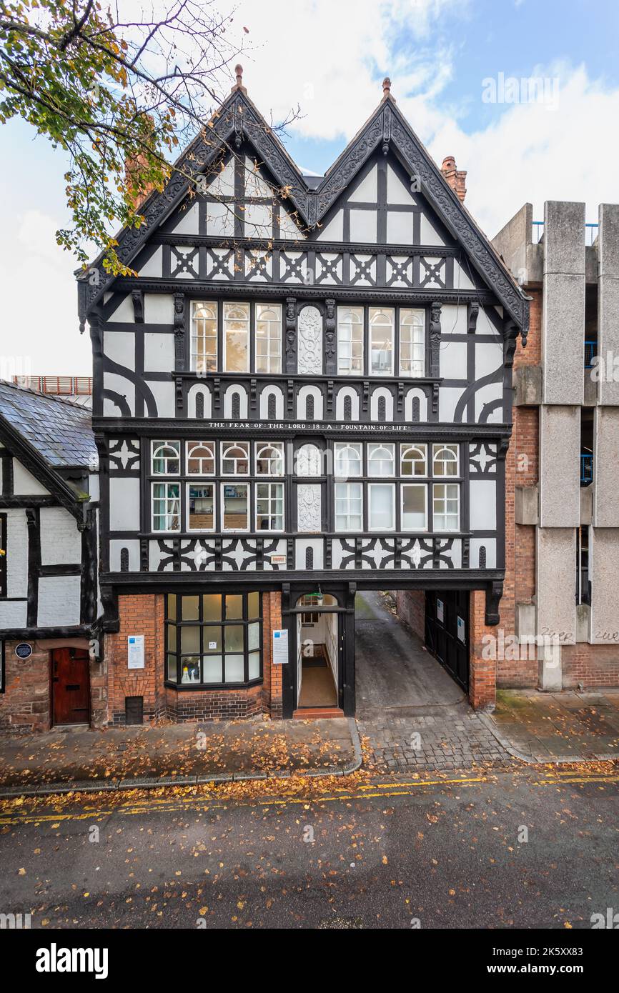 Old timber framed building now used as a dental practice in Park Street, Chester, Cheshire on 6 October 2022 Stock Photo