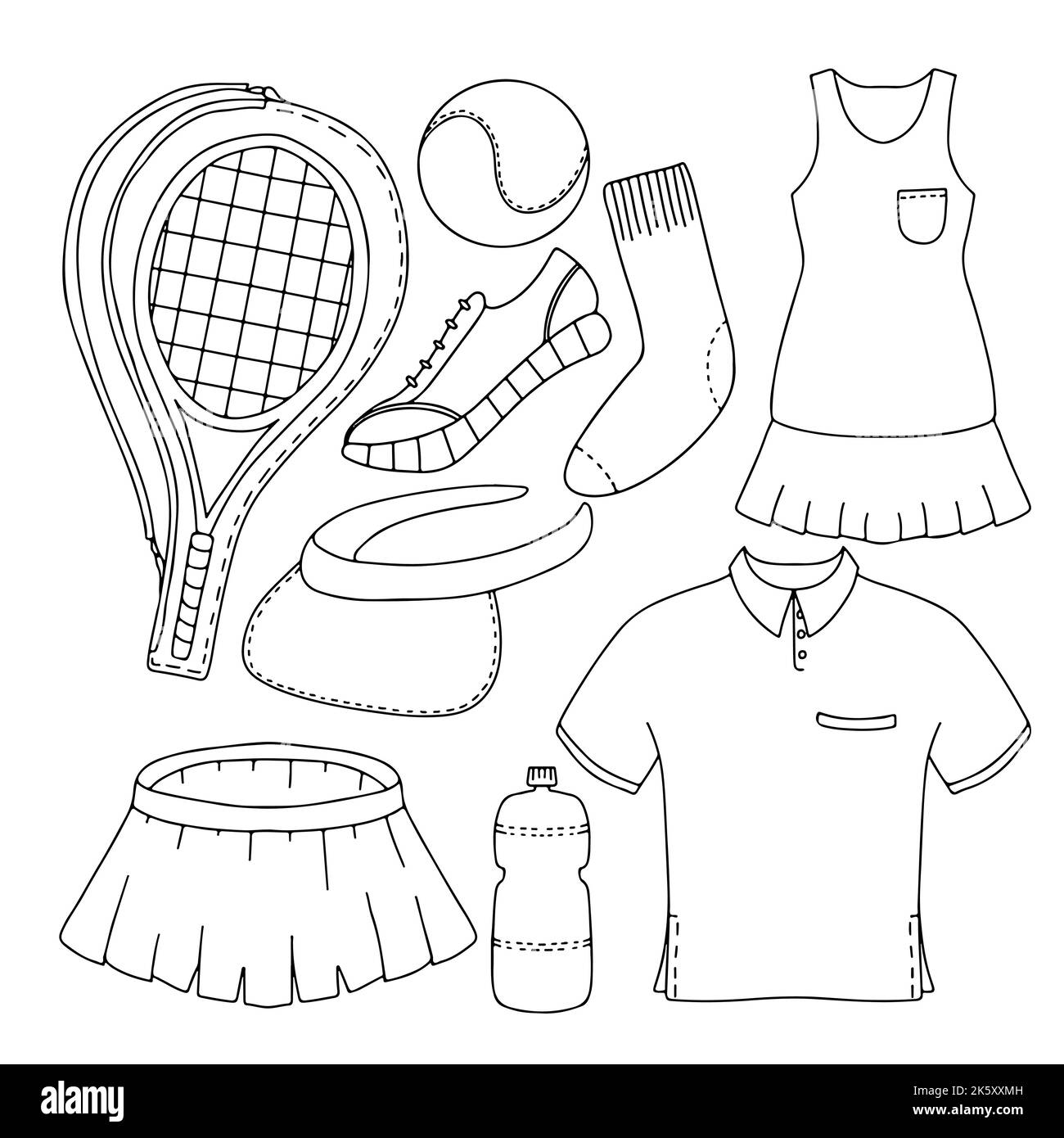 tennis-hand-drawn-set-doodle-vector-illustration-tennis-icons-racket