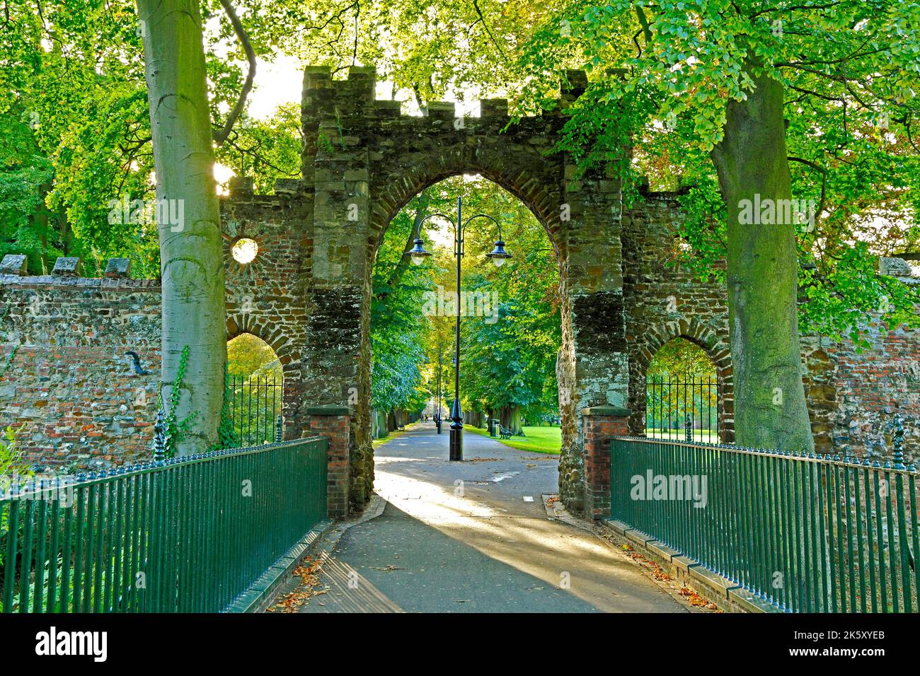 medieval Guannock Gate, town defences, The Walks, Kings Lynn, Norfolk, England, UK Stock Photo
