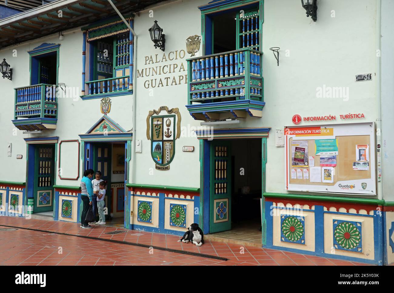 Palacio Municipal Guatape in the Antoquia region of Colombia Stock Photo