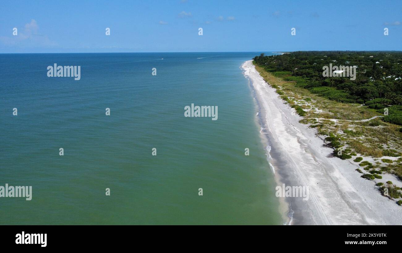 An aerial view of Sanibel Beach Stock Photo