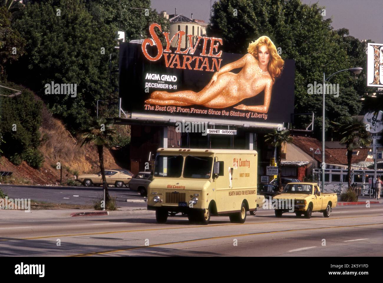 Sylvie Vartan billboard on the Sunse Strip, Stock Photo