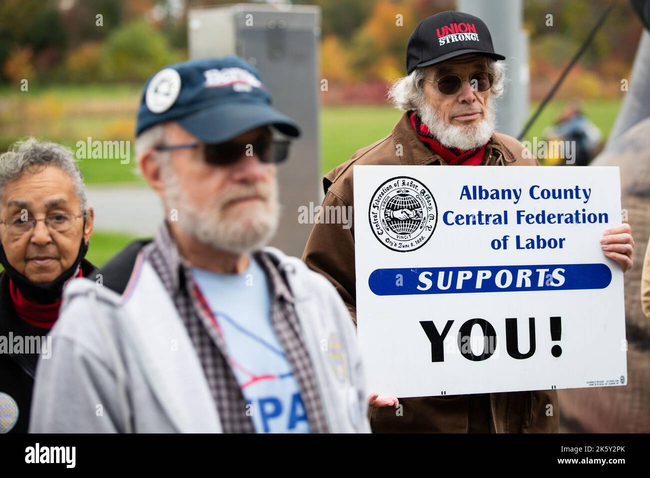 Schodack, New York, USA. 10 October, 2022. Amazon Labor Union members ...