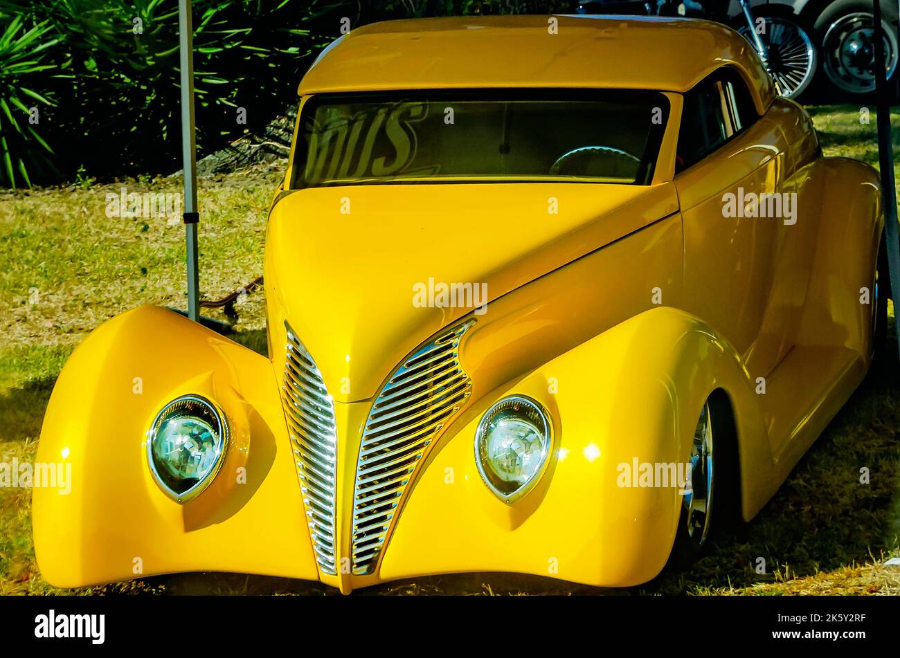A 1939 Ford coupe hot rod is displayed during the 26th annual Cruisin’ the Coast antique car festival, Oct. 8, 2022, in Biloxi, Mississippi. Stock Photo