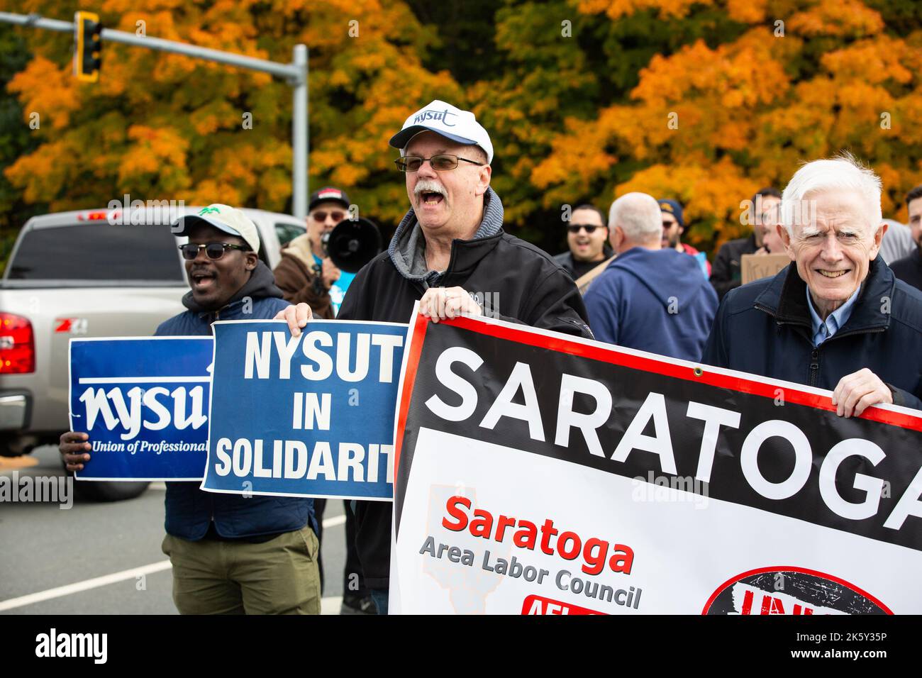 Schodack, New York, USA. 10 October, 2022. Amazon Labor Union members