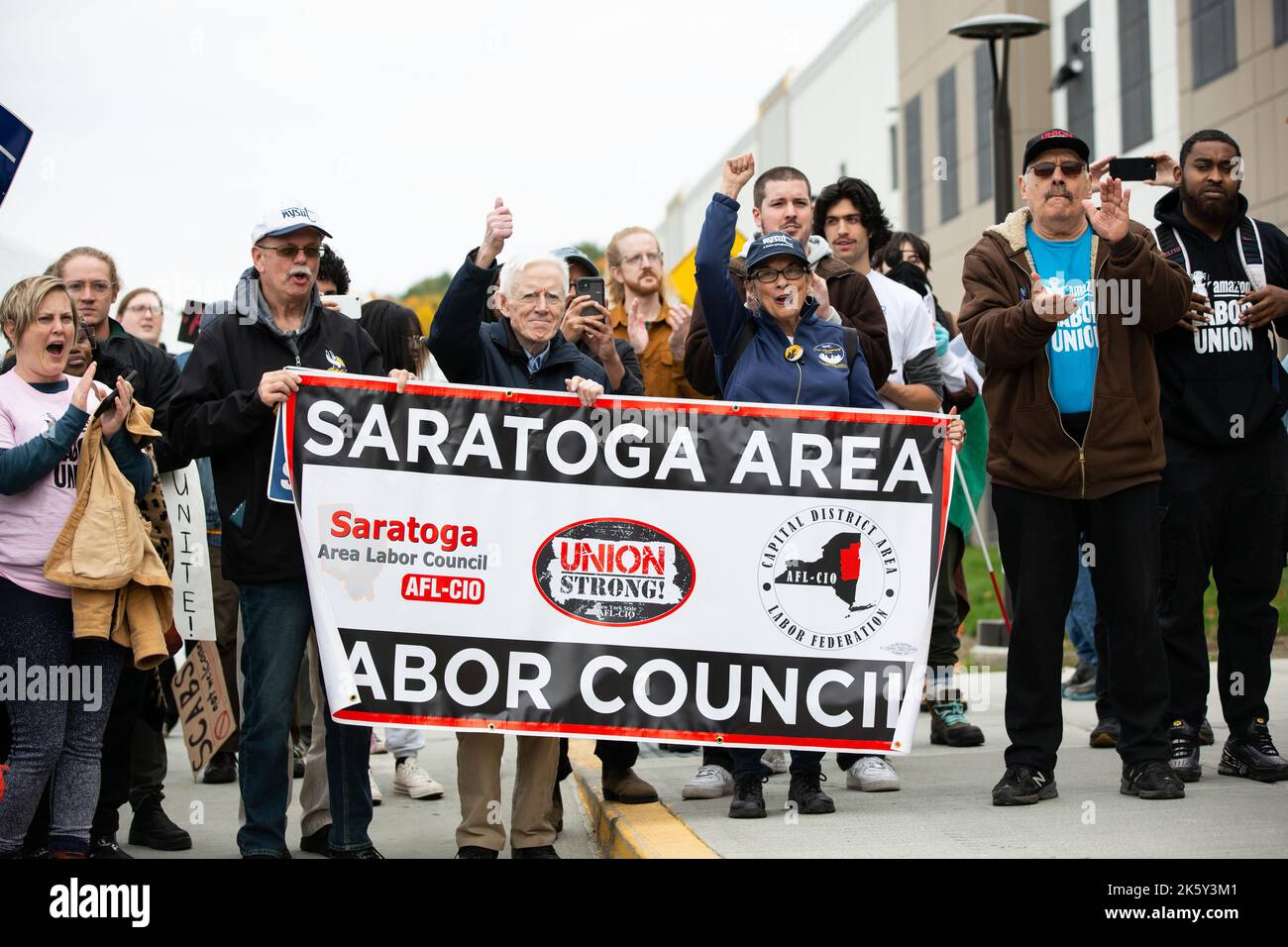 Schodack, New York, USA. 10 October, 2022. Amazon Labor Union members ...