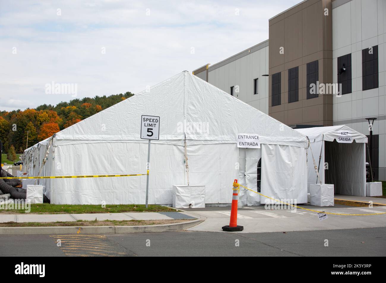 Schodack, New York, USA. 10 October, 2022. Amazon Labor Union members and supporters rally at