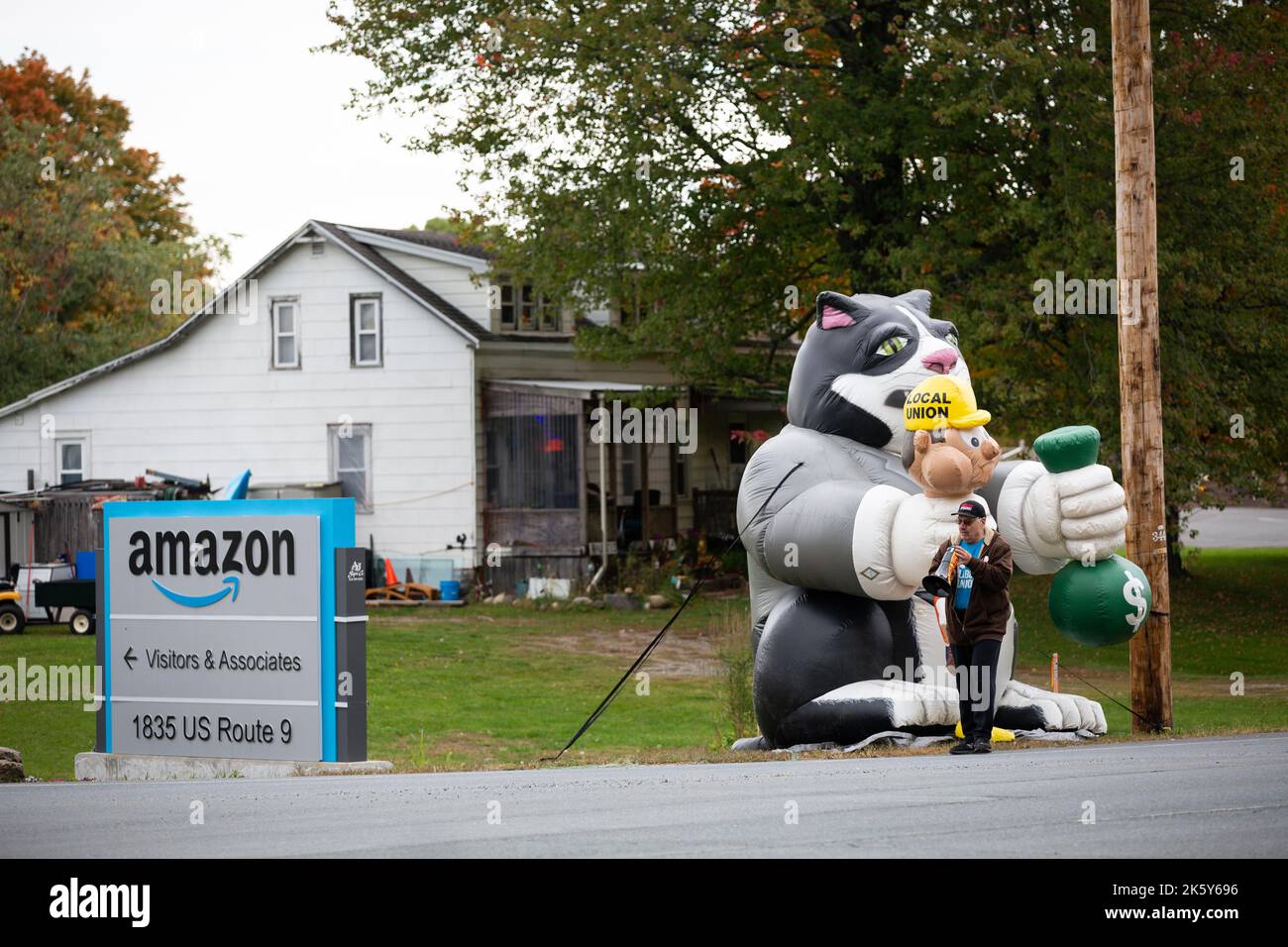 Schodack, New York on October 10, 2022, Amazon Labor Union members