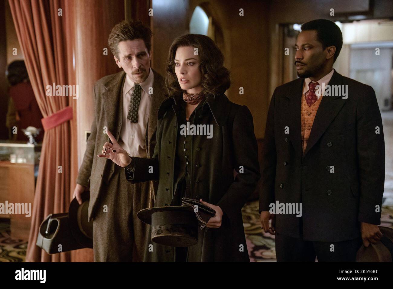 AMSTERDAM, from left Christian Bale, Margot Robbie, John David