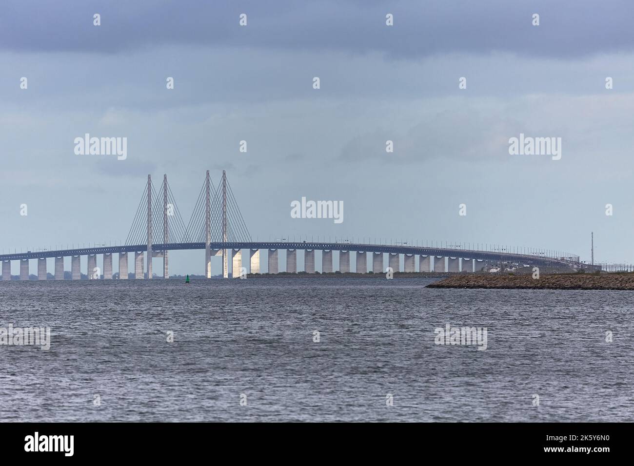 Oresund bridge over the sea between Sweden and Denmark Stock Photo
