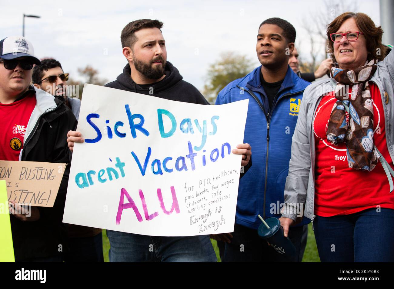 Schodack, New York on October 10, 2022, Amazon Labor Union members