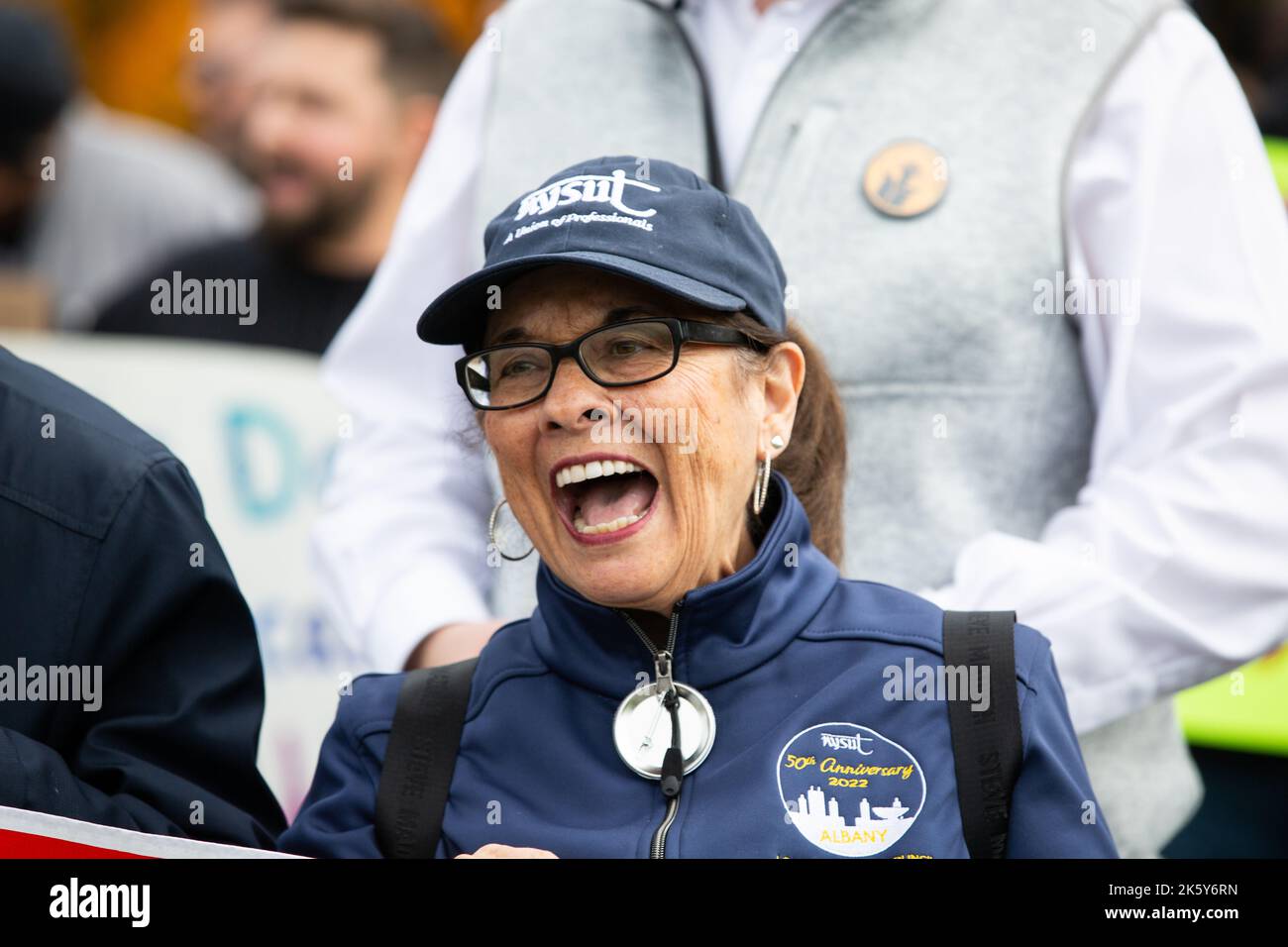 Schodack, New York on October 10, 2022, Amazon Labor Union members