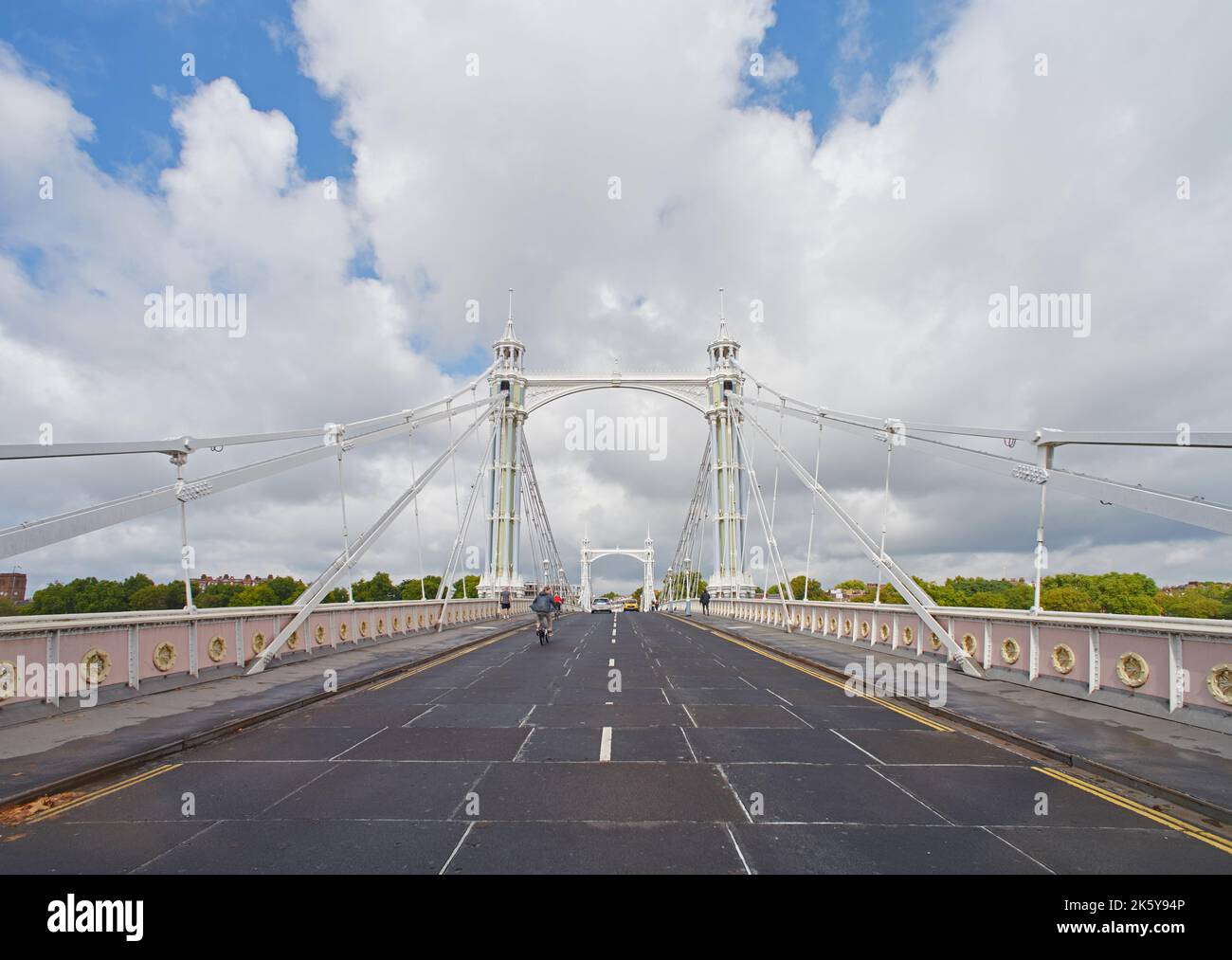 The Albert Bridge across the river Thames in London Stock Photo - Alamy