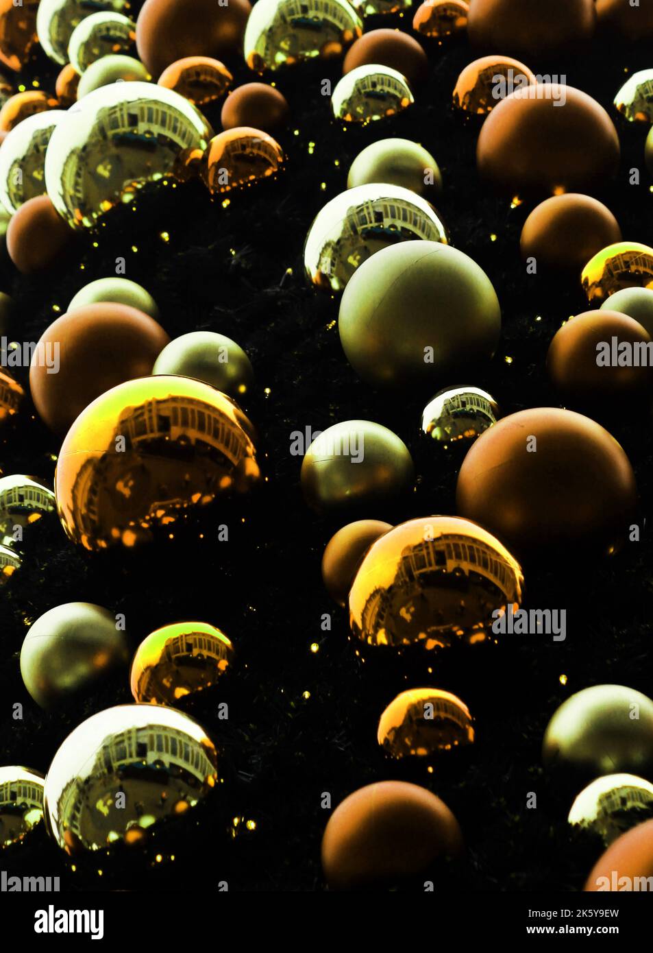 Abstract christmas baubles wrapping paper design Stock Photo
