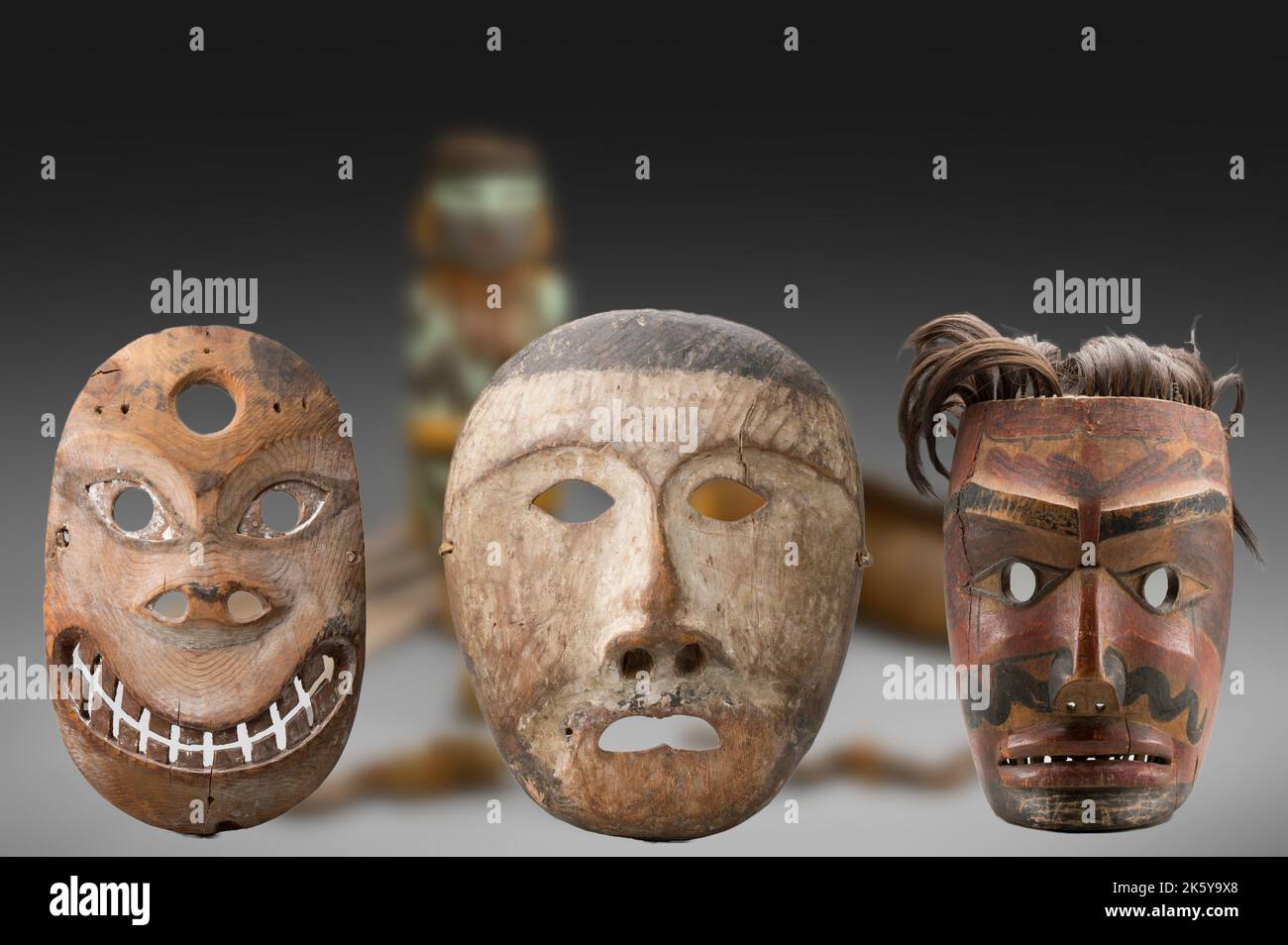 Native American Art Four specimens of ritual masks Stock Photo Alamy