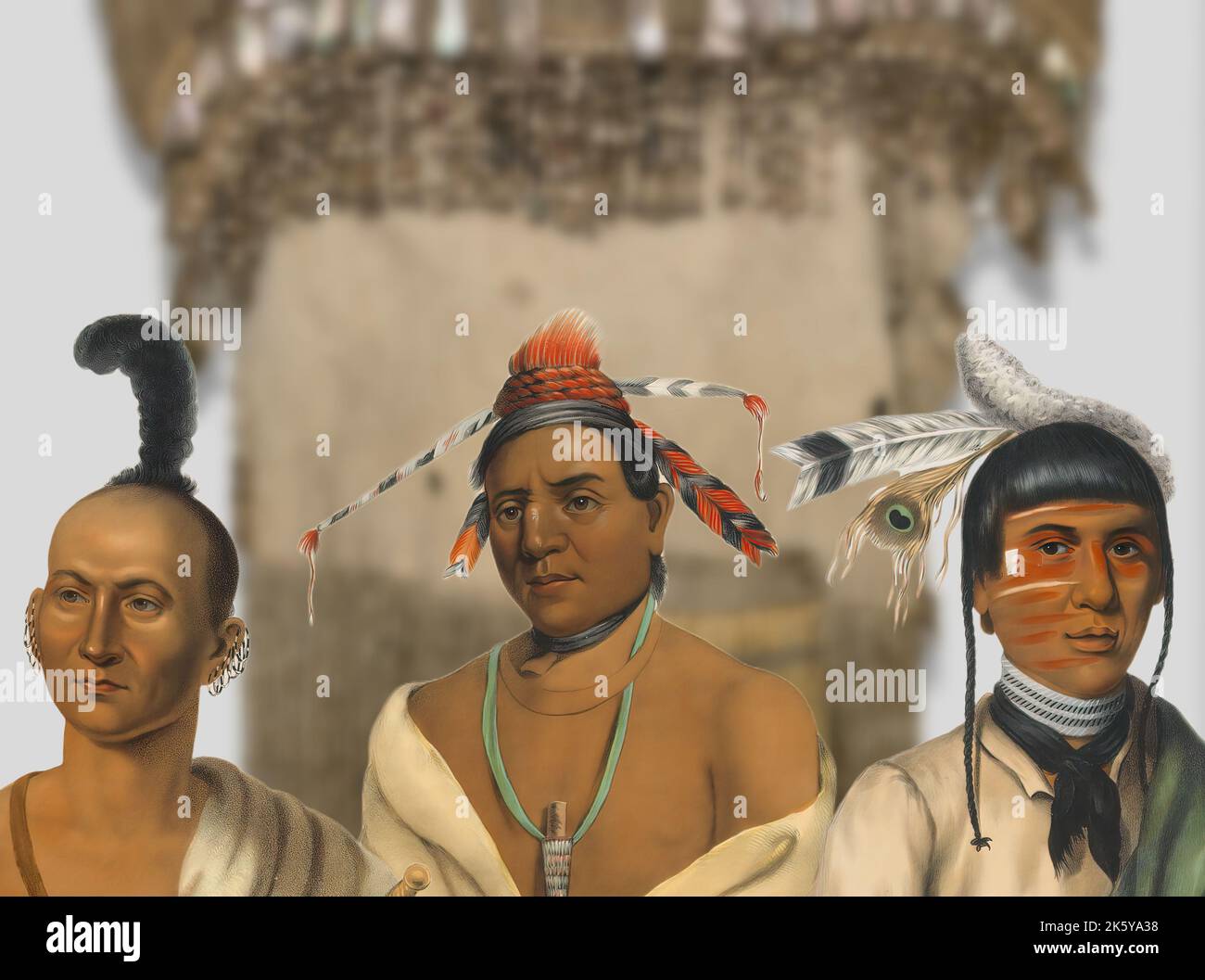 Native American Culture Chiefs of the Menomene, White Nosed, and