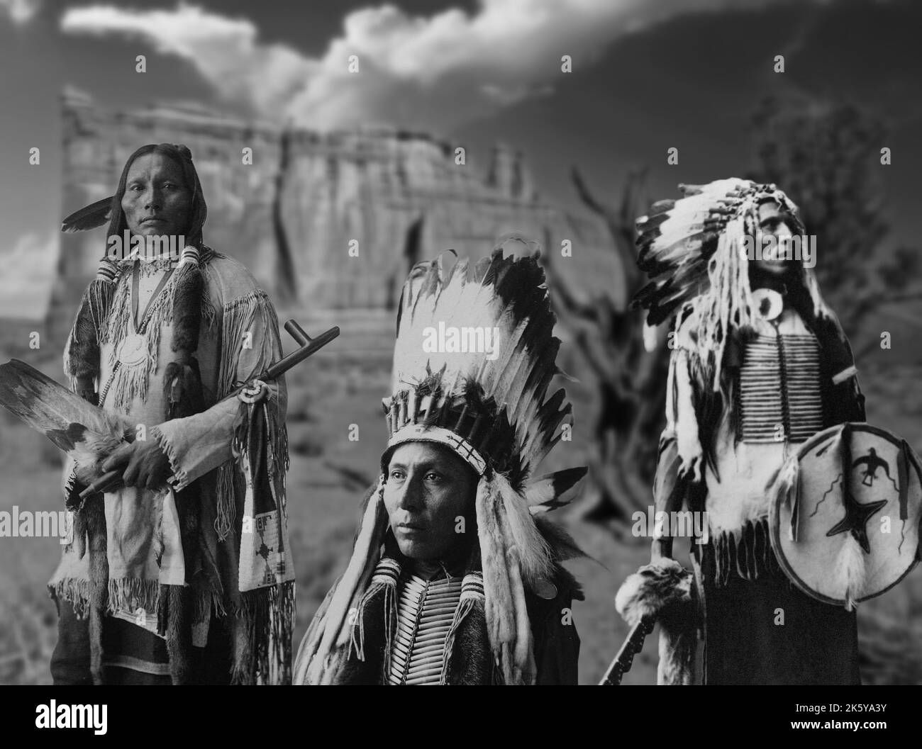 Native American Culture -Cheyenne chief Stock Photo