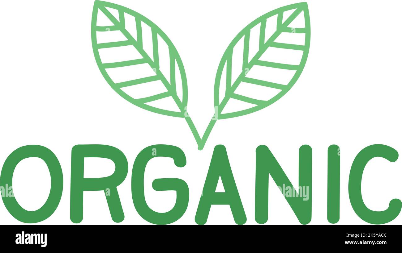 Organic Sign Lettering organic lettering with leafs Stock Vector Image & Art - Alamy