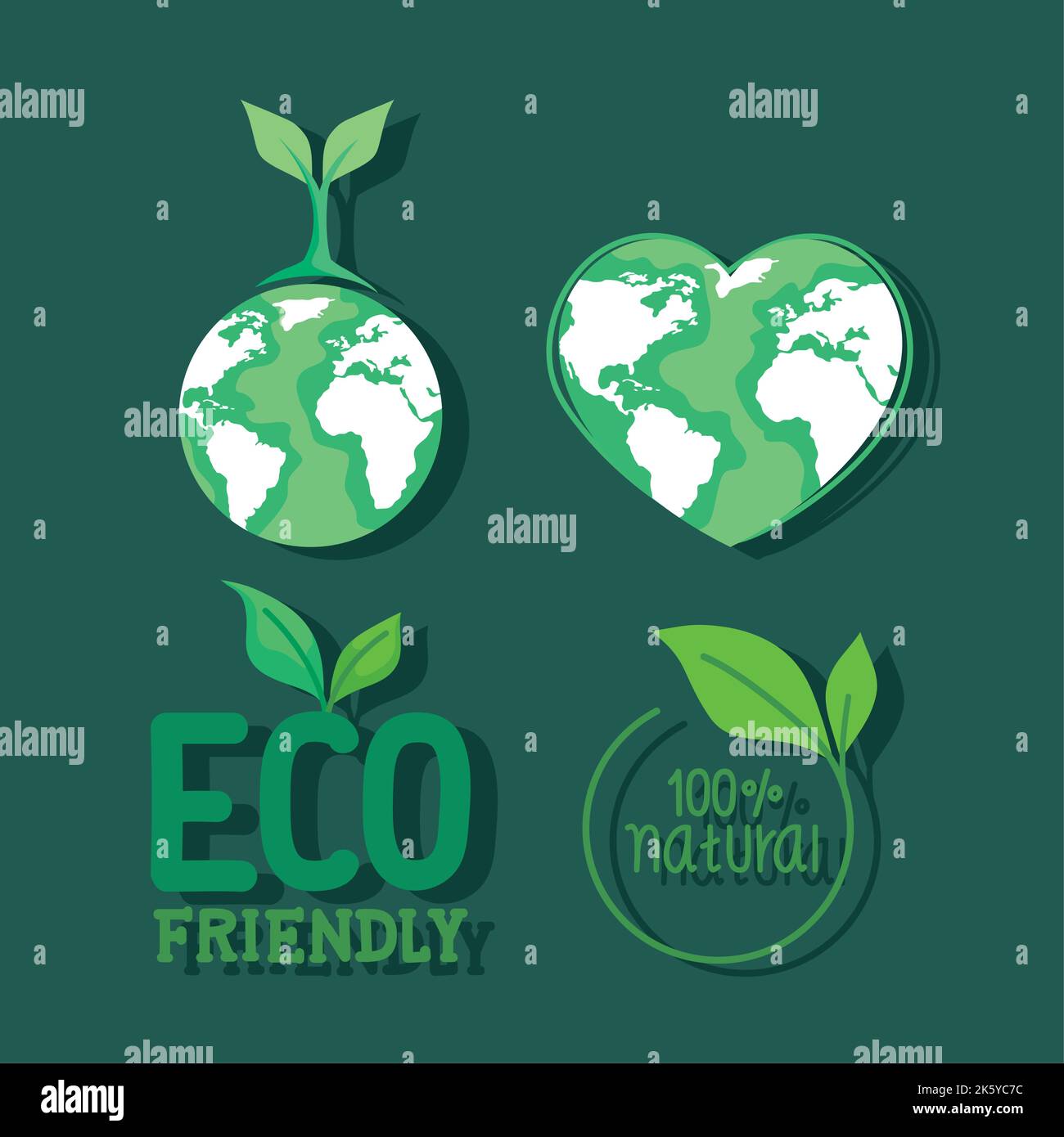 four eco friendly icons Stock Vector