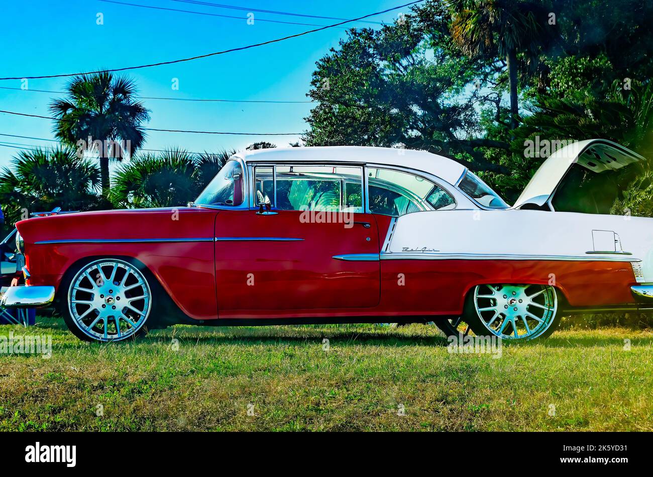 A 1955 Chevrolet Bel Air is displayed during the 26th annual Cruisin