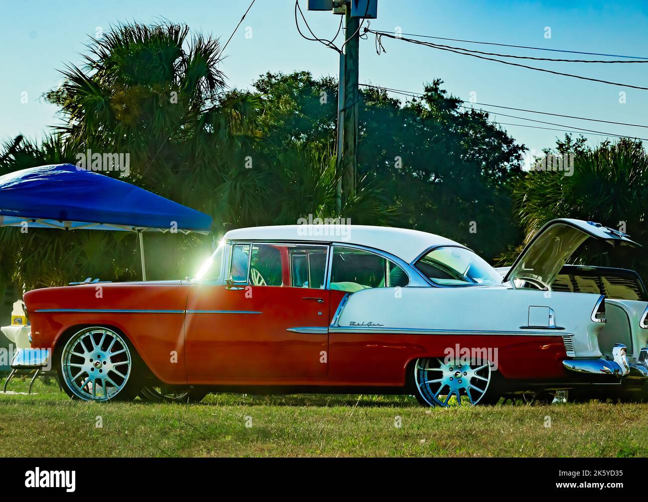 A 1955 Chevrolet Bel Air is displayed during the 26th annual Cruisin