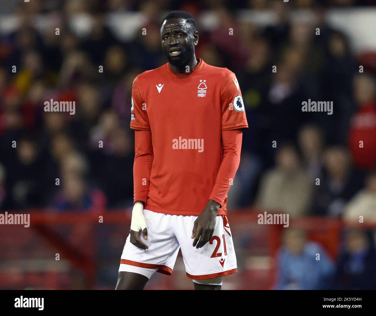 Nottingham, England, 10th October 2022.  Cheikhou Kouyate of Nottingham Forest during the Premier League match at the City Ground, Nottingham. Picture credit should read: Darren Staples / Sportimage Stock Photo