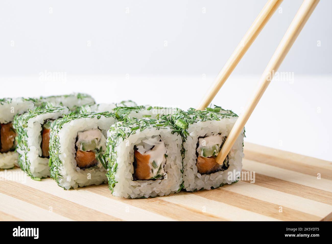 Makisu (Bamboo Mat for Cooking Rolled Cuisine), Rolled Sushi for  Hinamatsuri, Japanese Festival Stock Photo - Alamy